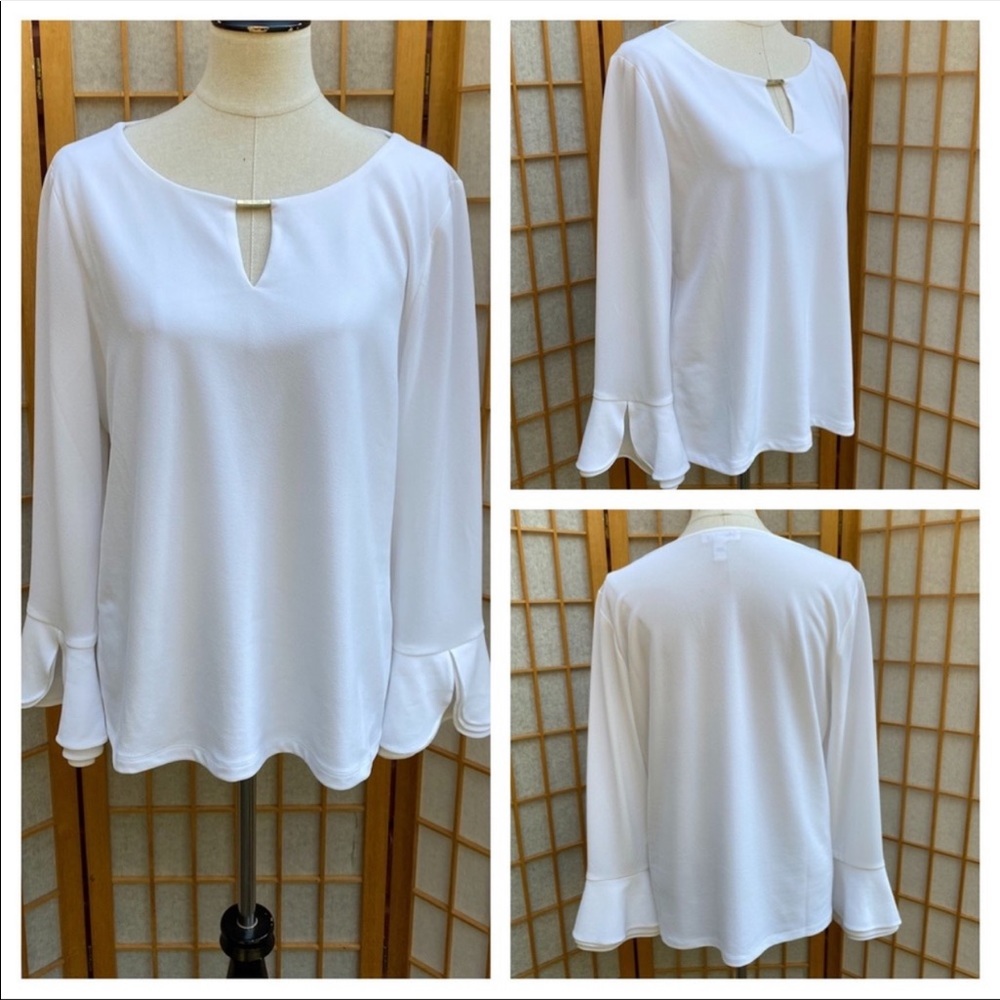 Calvin Klein White Long Sleeve Too SZ L